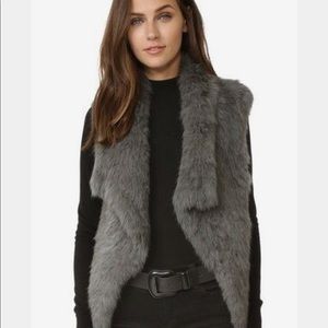 100% Real FUR Rabbit Vest . Light blue/green